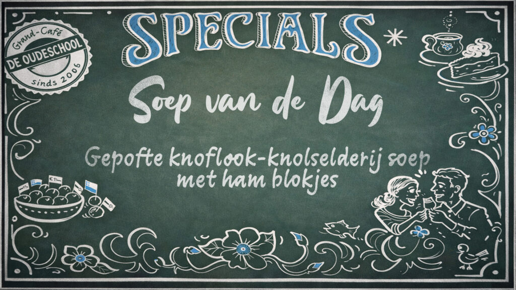 Grand cafe de oude school - specials lunch diner - knoflooksoep