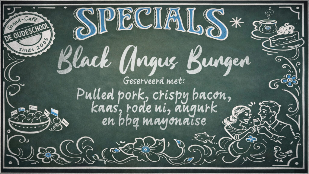 Grand cafe de oude school - specials lunch diner - black Angus burger